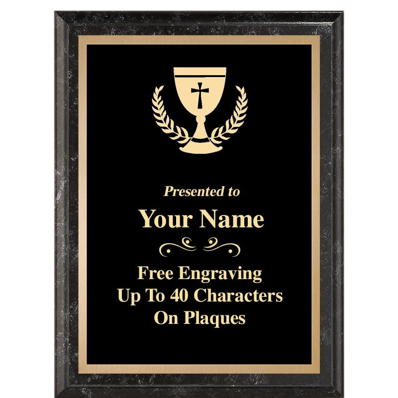 6X8 BLACK MARBLEIZED PLAQUE