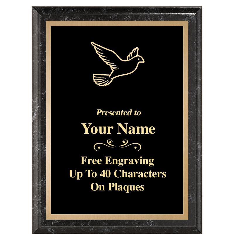 6X8 BLACK MARBLEIZED PLAQUE