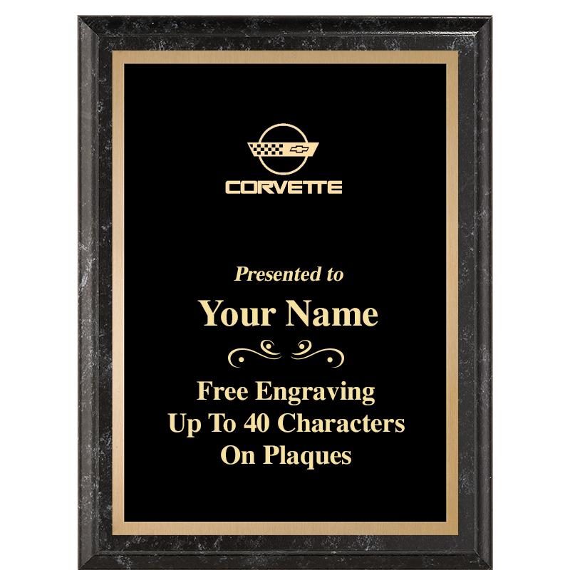 6X8 BLACK MARBLEIZED PLAQUE