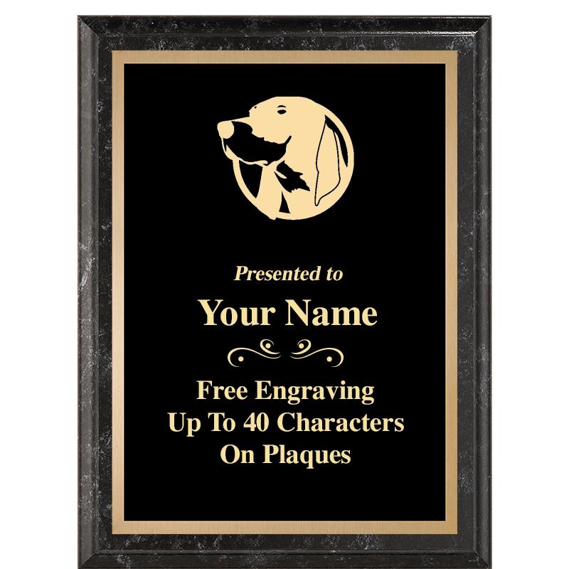 6X8 BLACK MARBLEIZED PLAQUE