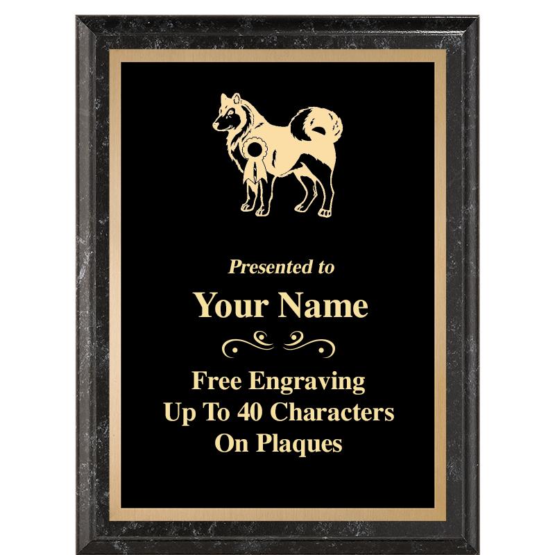 6X8 BLACK MARBLEIZED PLAQUE