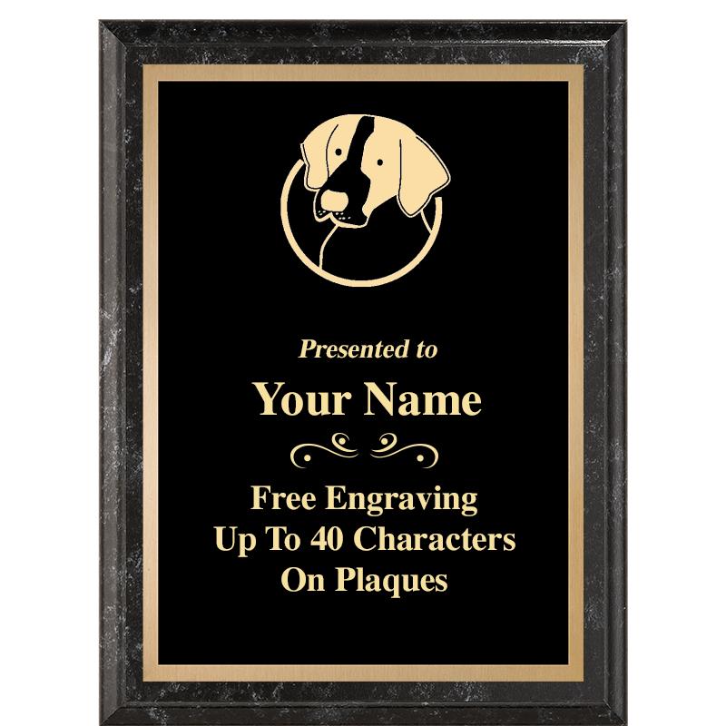 6X8 BLACK MARBLEIZED PLAQUE