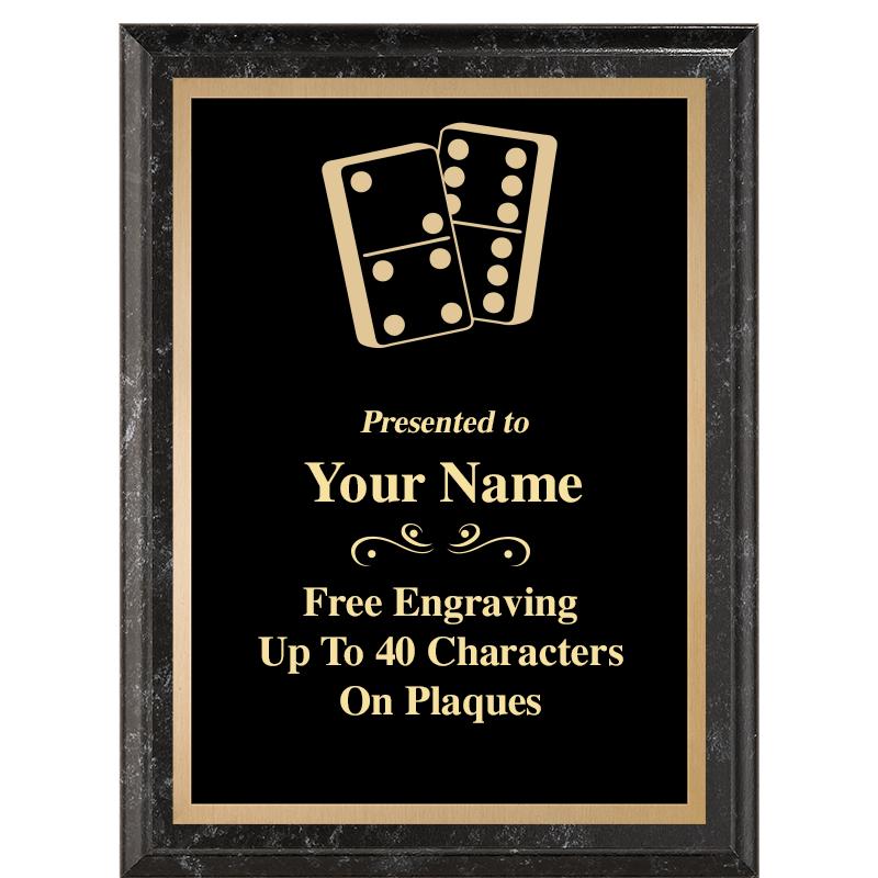 6X8 BLACK MARBLEIZED PLAQUE