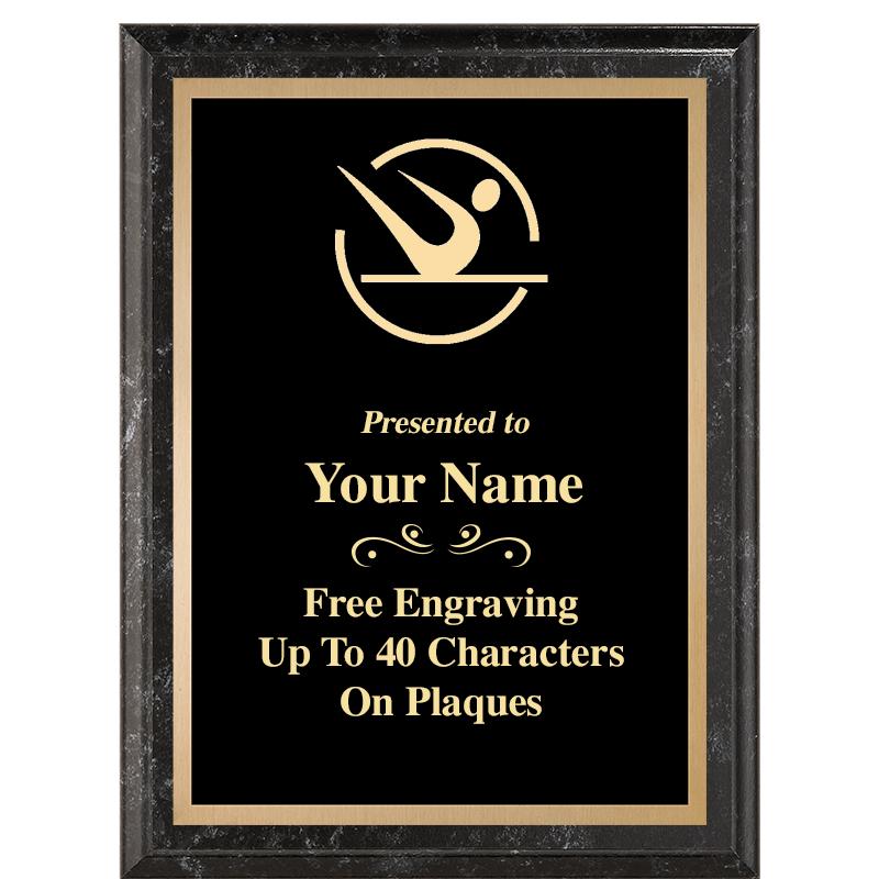 6X8 BLACK MARBLEIZED PLAQUE