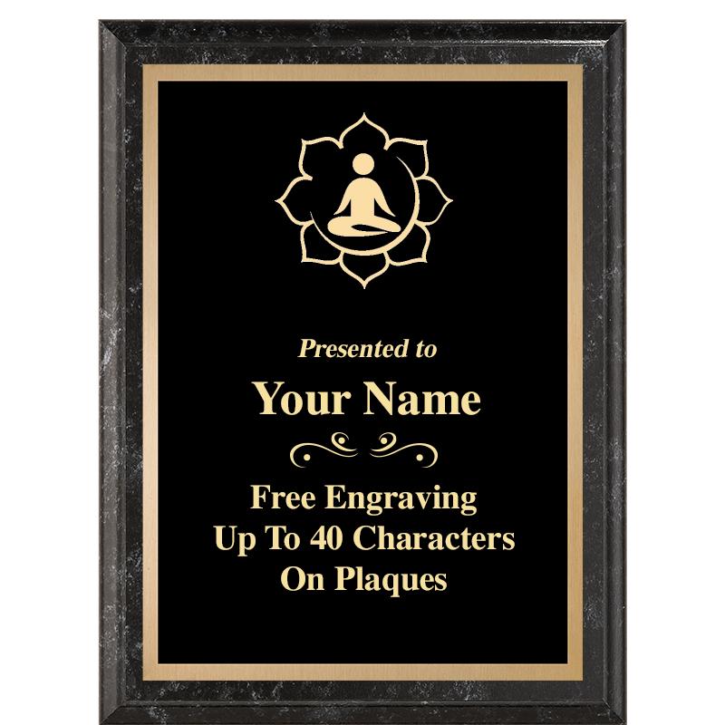 6X8 BLACK MARBLEIZED PLAQUE