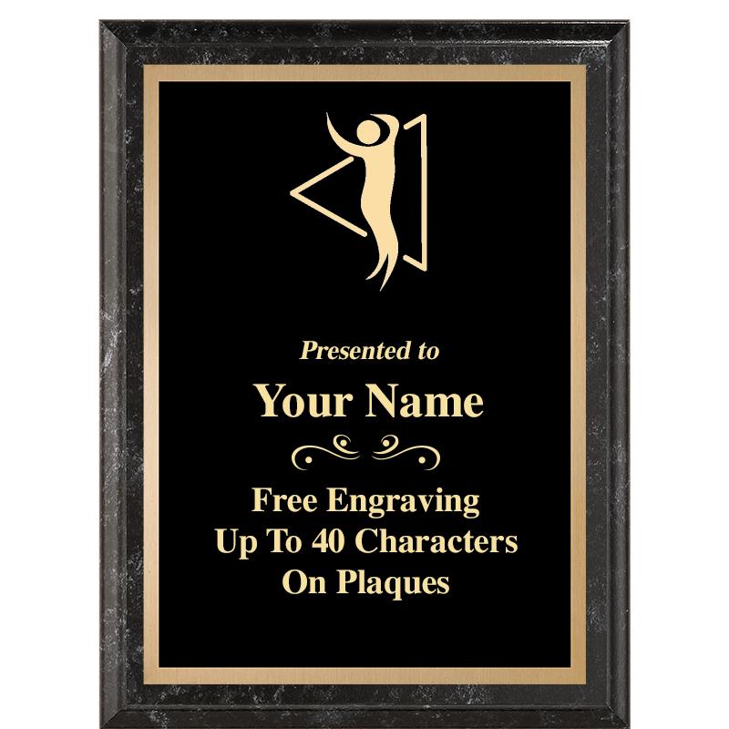 6X8 BLACK MARBLEIZED PLAQUE