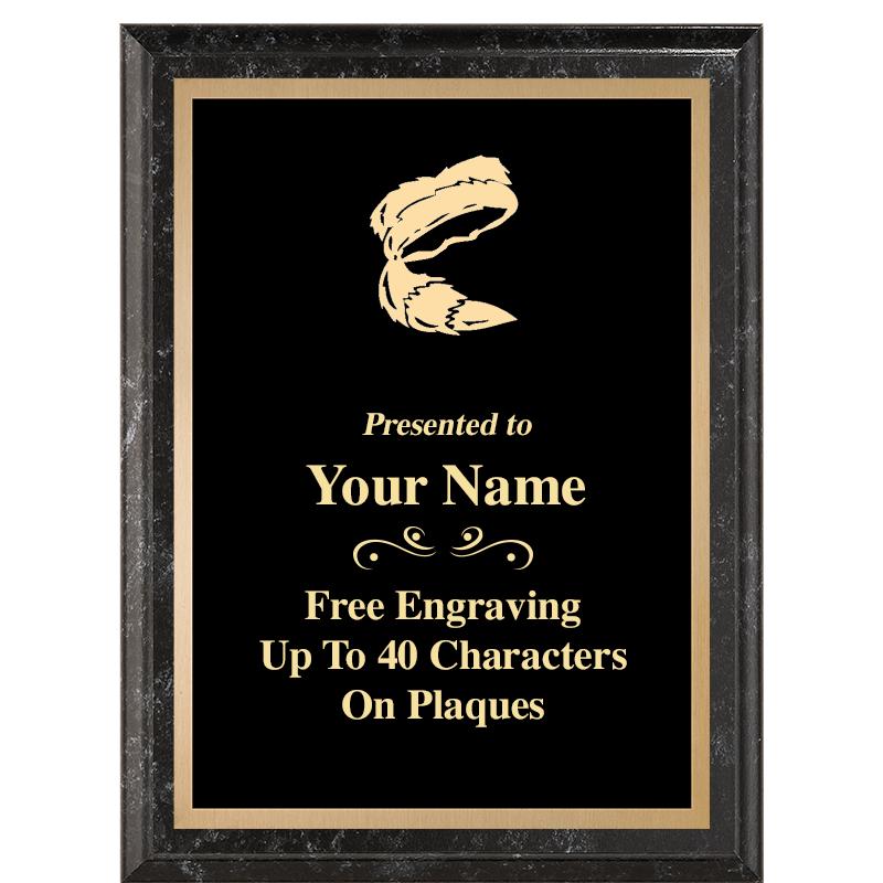 6X8 BLACK MARBLEIZED PLAQUE