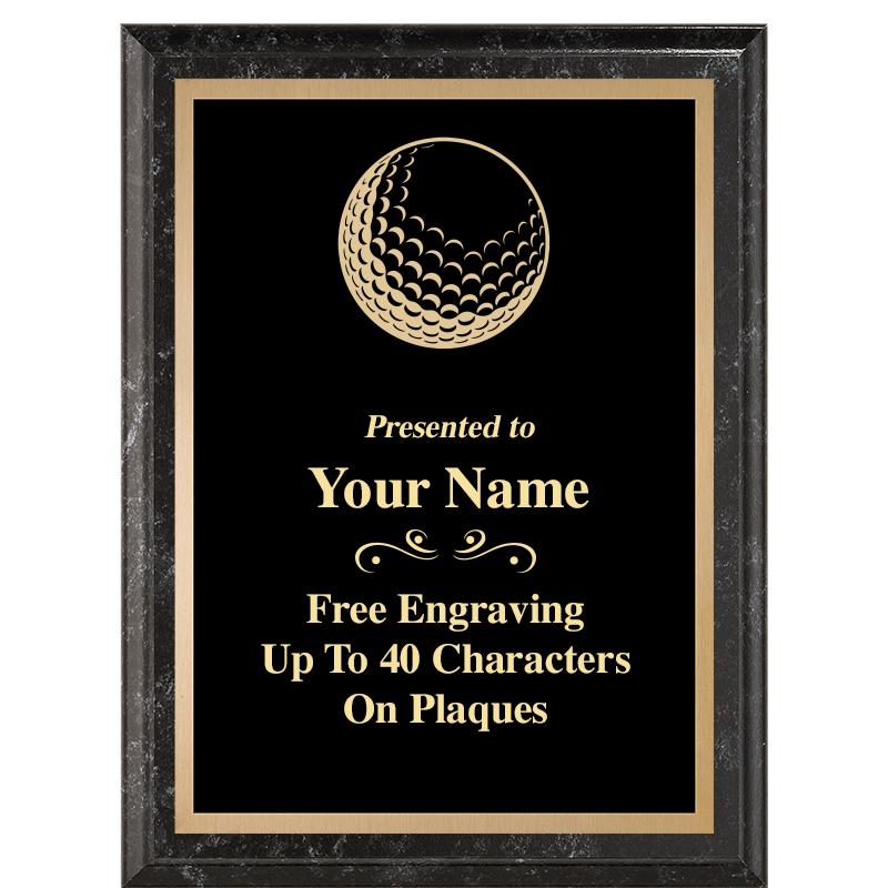 6X8 BLACK MARBLEIZED PLAQUE