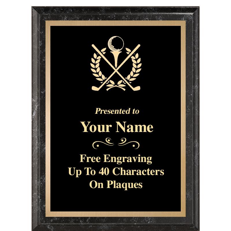 6X8 BLACK MARBLEIZED PLAQUE