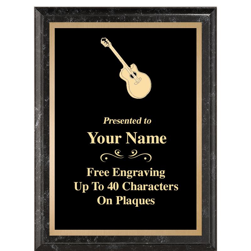 6X8 BLACK MARBLEIZED PLAQUE