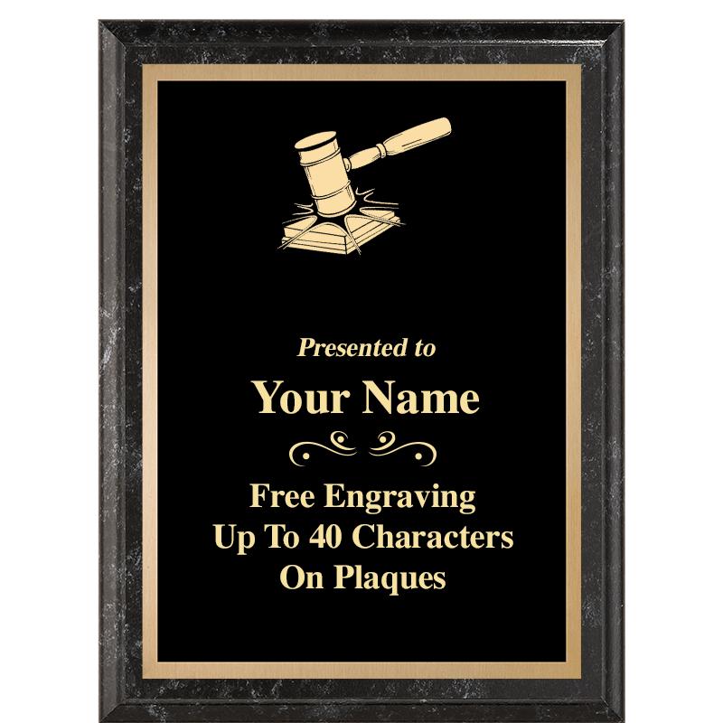 6X8 BLACK MARBLEIZED PLAQUE