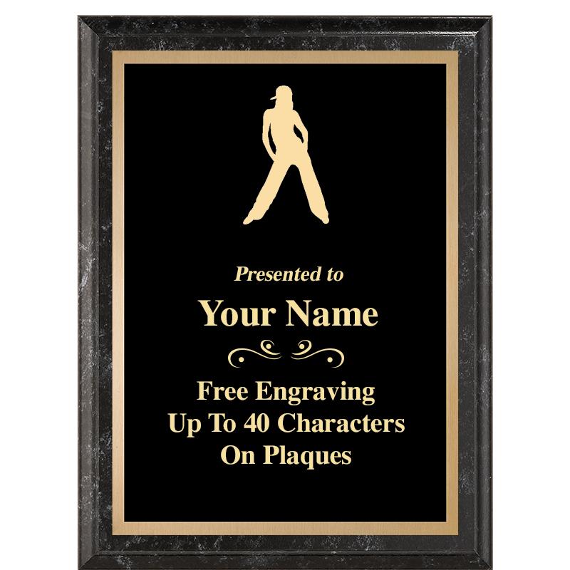 6X8 BLACK MARBLEIZED PLAQUE