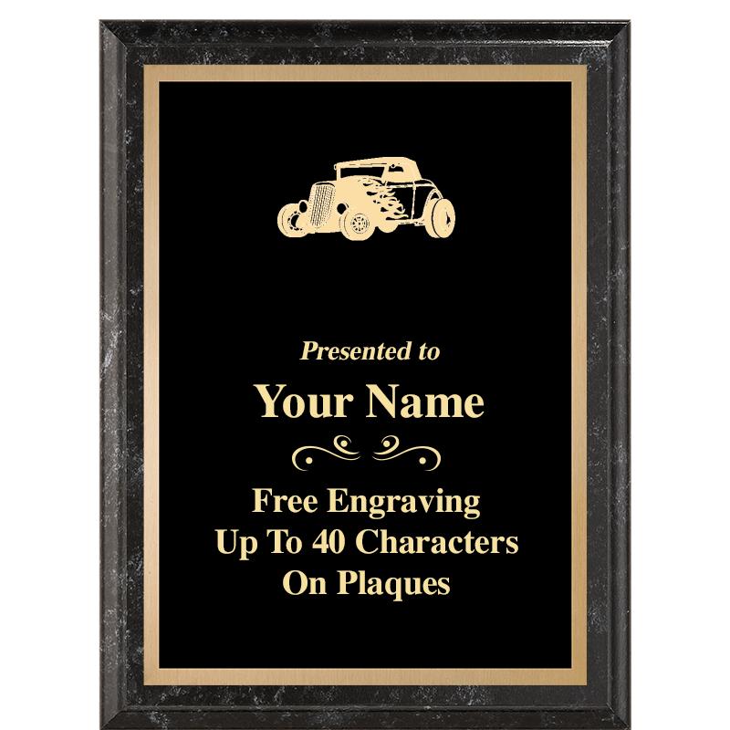 6X8 BLACK MARBLEIZED PLAQUE