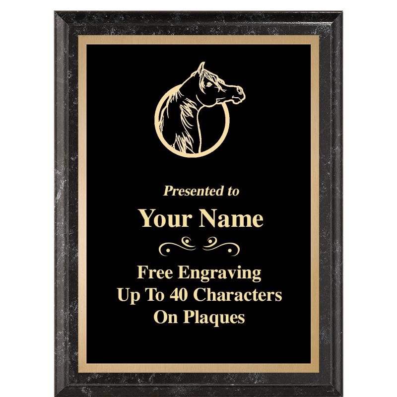 6X8 BLACK MARBLEIZED PLAQUE