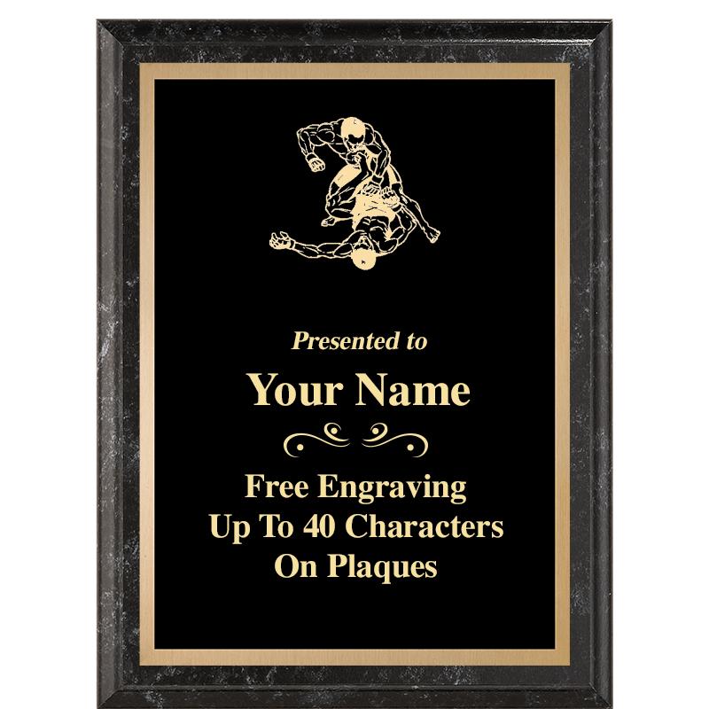 6X8 BLACK MARBLEIZED PLAQUE