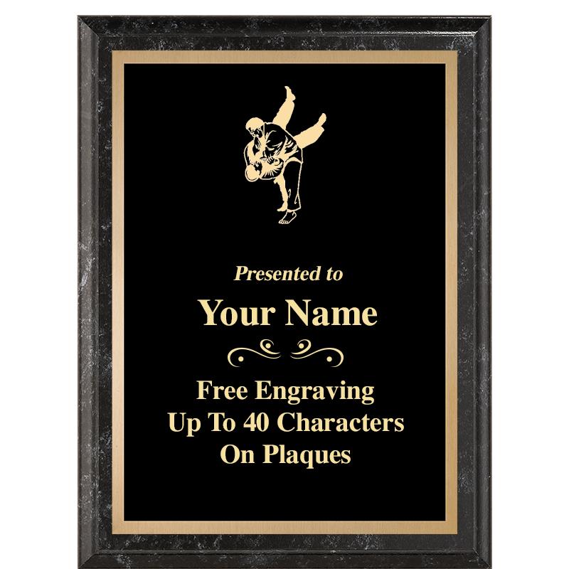 6X8 BLACK MARBLEIZED PLAQUE