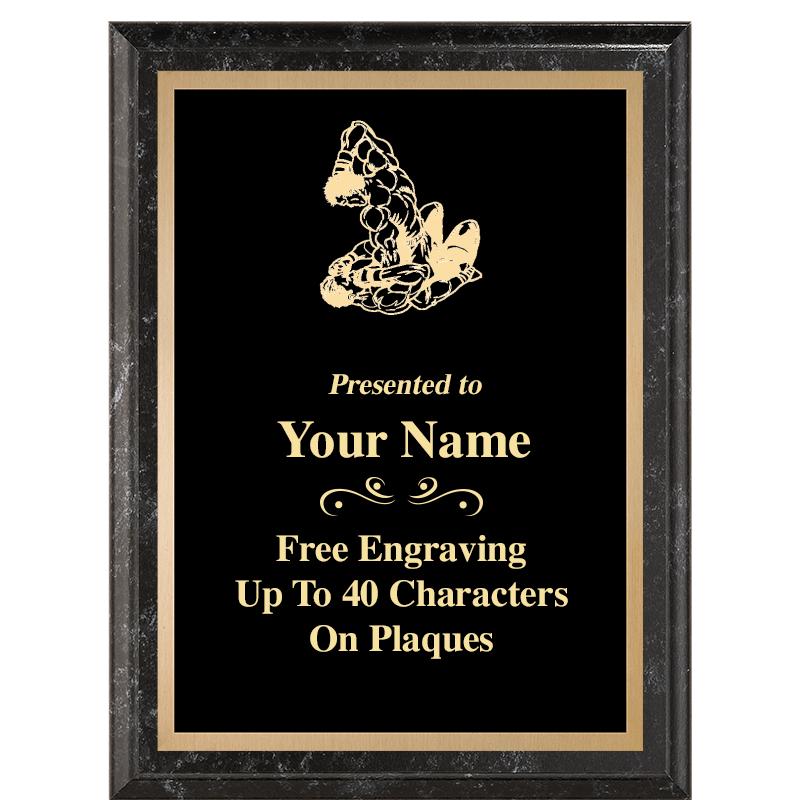 6X8 BLACK MARBLEIZED PLAQUE