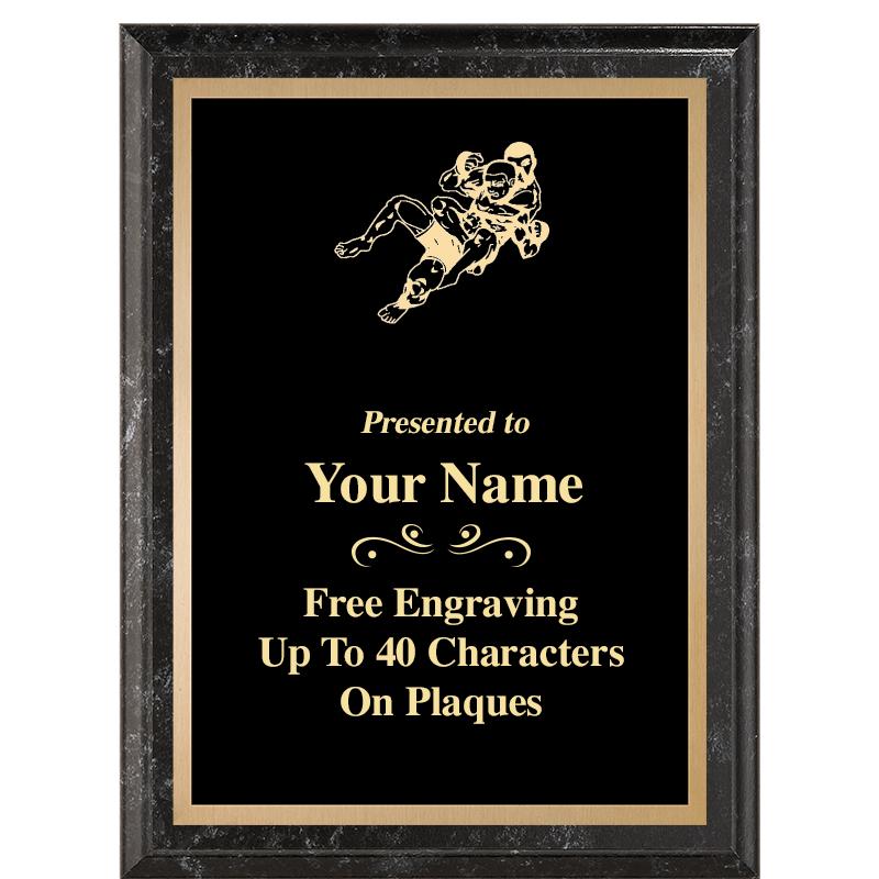 6X8 BLACK MARBLEIZED PLAQUE