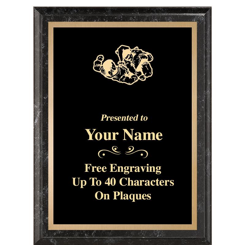 6X8 BLACK MARBLEIZED PLAQUE