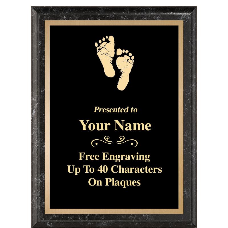 6X8 BLACK MARBLEIZED PLAQUE