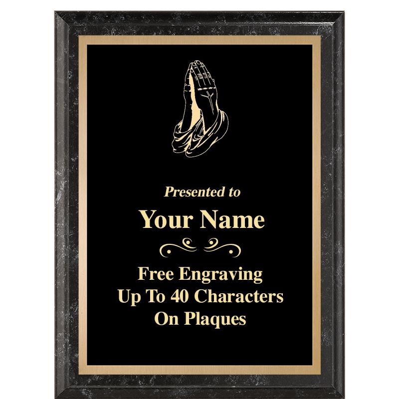 6X8 BLACK MARBLEIZED PLAQUE