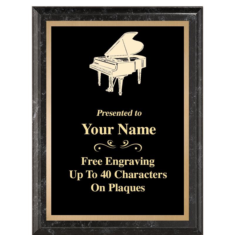 6X8 BLACK MARBLEIZED PLAQUE