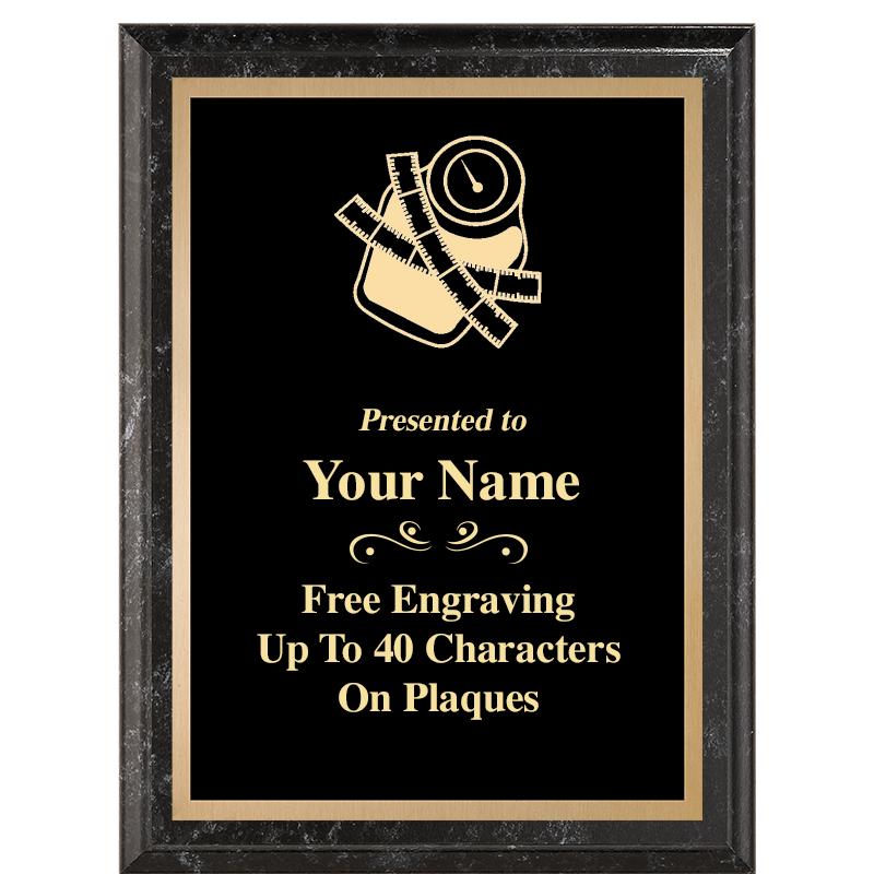 6X8 BLACK MARBLEIZED PLAQUE