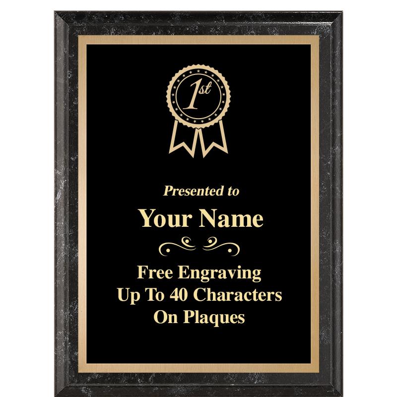 6X8 BLACK MARBLEIZED PLAQUE