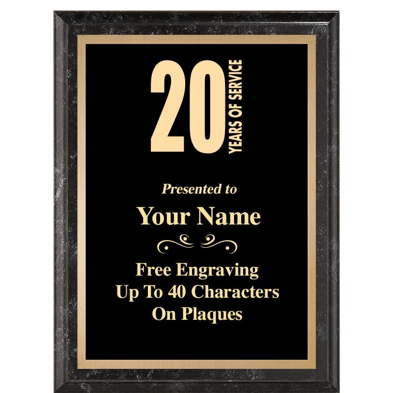 6X8 BLACK MARBLEIZED PLAQUE