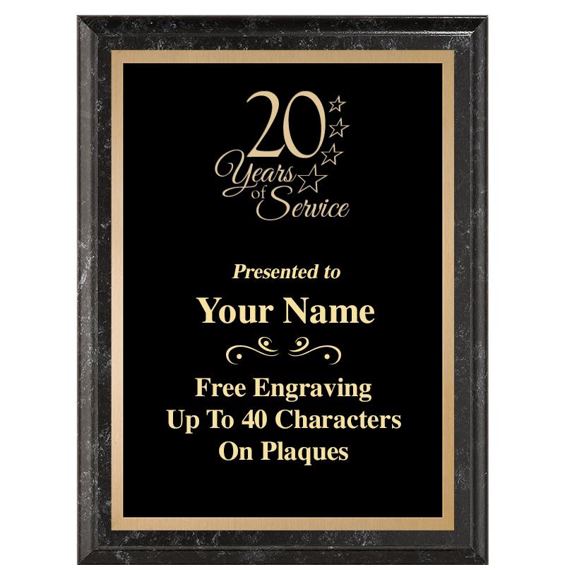 6X8 BLACK MARBLEIZED PLAQUE