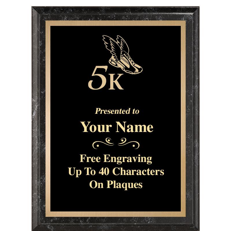 6X8 BLACK MARBLEIZED PLAQUE