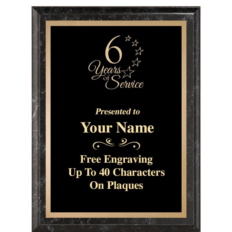 6X8 BLACK MARBLEIZED PLAQUE