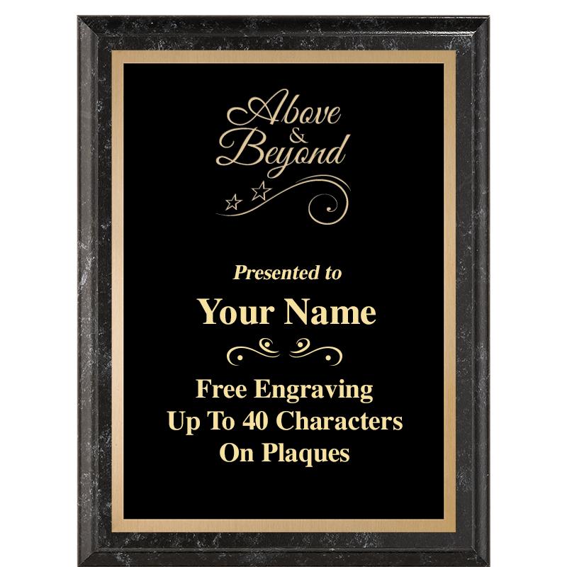 6X8 BLACK MARBLEIZED PLAQUE