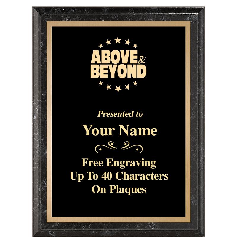 6X8 BLACK MARBLEIZED PLAQUE