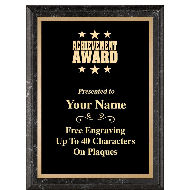 6X8 BLACK MARBLEIZED PLAQUE