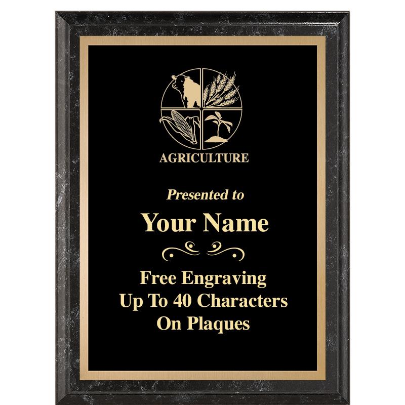 6X8 BLACK MARBLEIZED PLAQUE