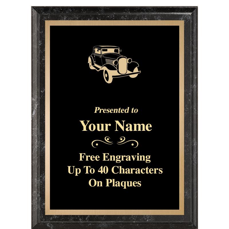 6X8 BLACK MARBLEIZED PLAQUE
