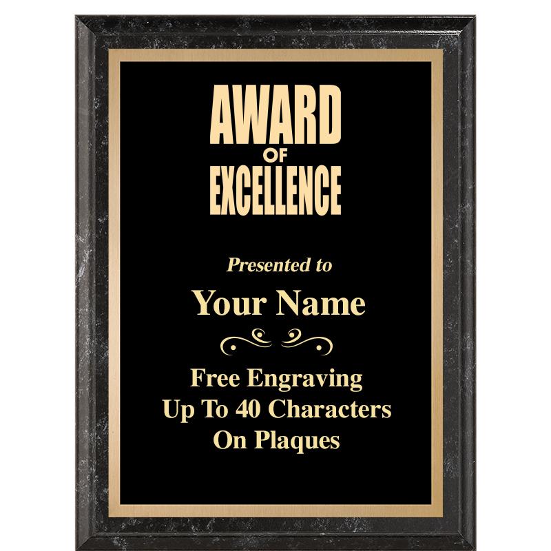 6X8 BLACK MARBLEIZED PLAQUE