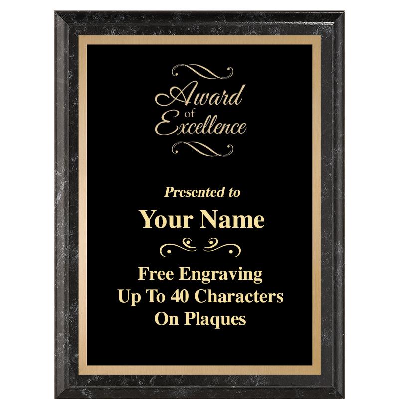 6X8 BLACK MARBLEIZED PLAQUE