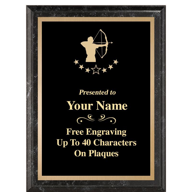 6X8 BLACK MARBLEIZED PLAQUE