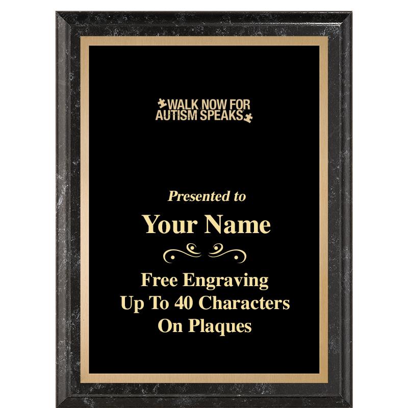 6X8 BLACK MARBLEIZED PLAQUE