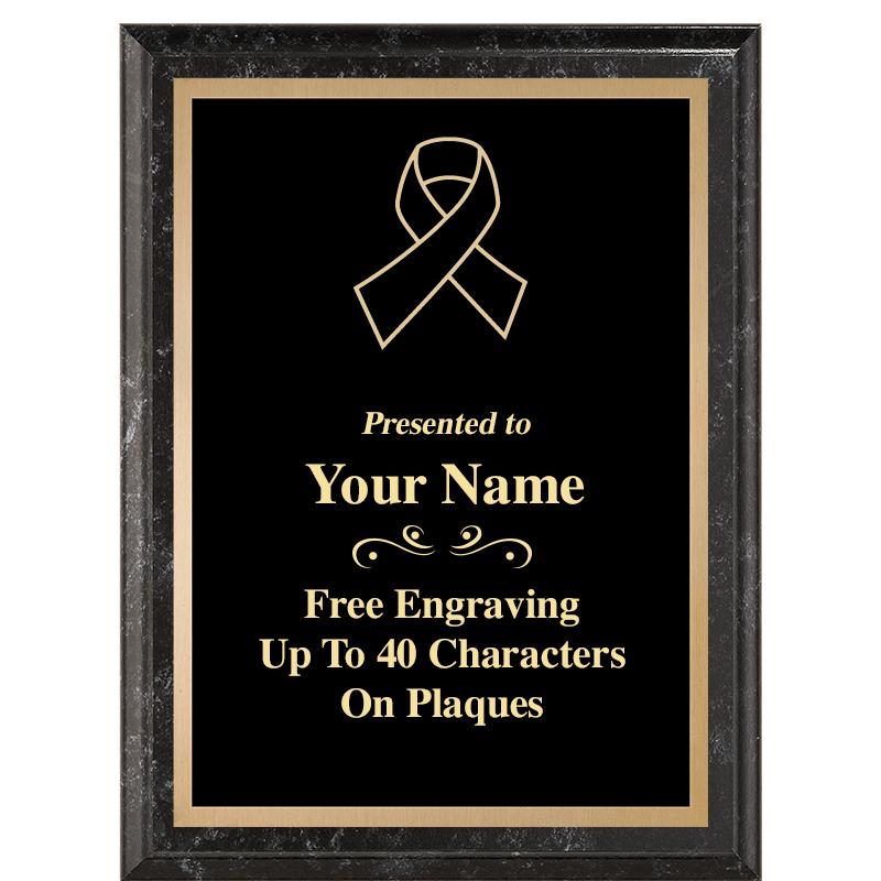 6X8 BLACK MARBLEIZED PLAQUE