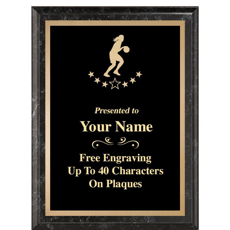 6X8 BLACK MARBLEIZED PLAQUE