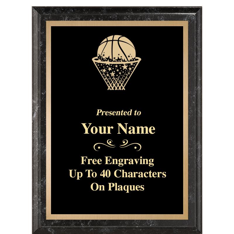 6X8 BLACK MARBLEIZED PLAQUE