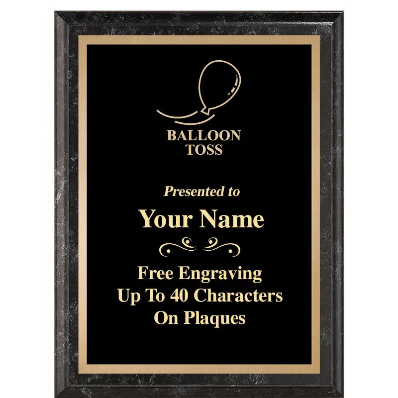 6X8 BLACK MARBLEIZED PLAQUE