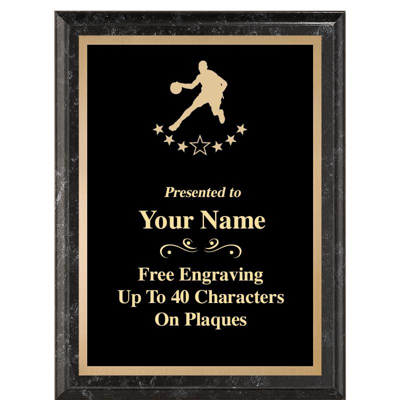 6X8 BLACK MARBLEIZED PLAQUE