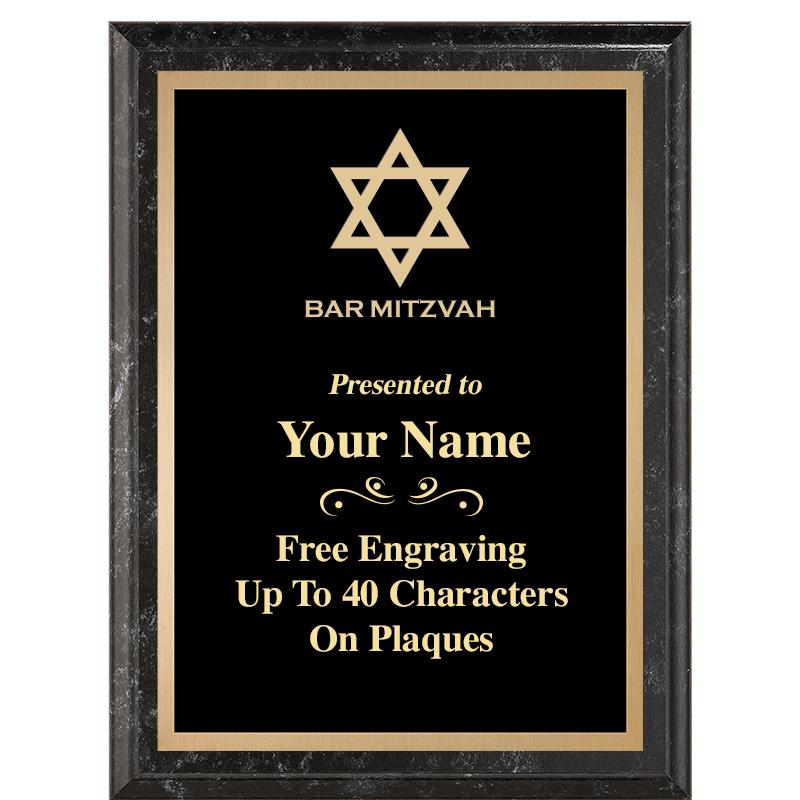 6X8 BLACK MARBLEIZED PLAQUE