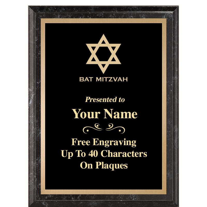 6X8 BLACK MARBLEIZED PLAQUE