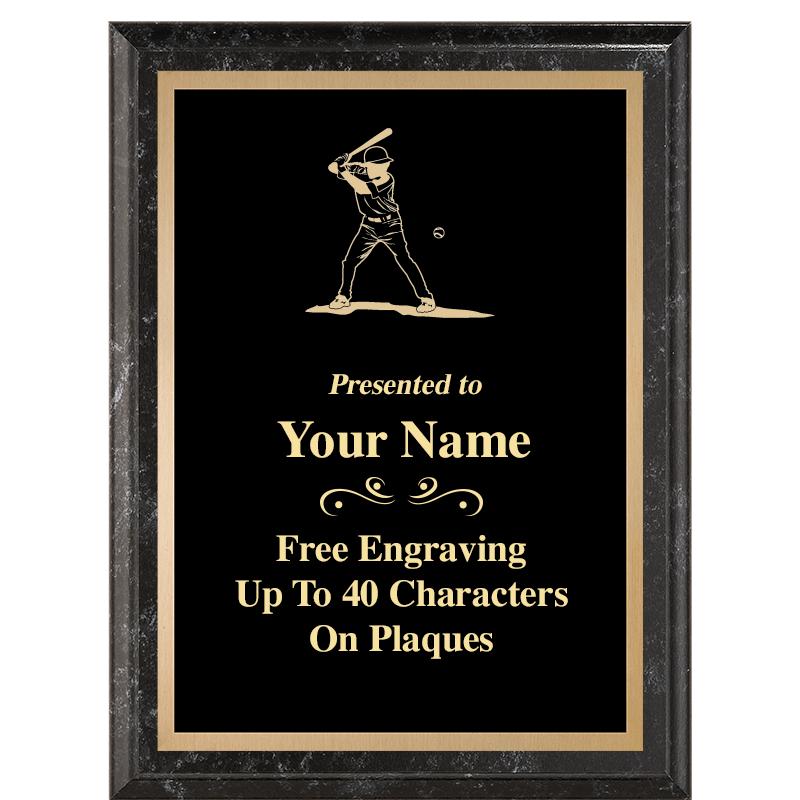 6X8 BLACK MARBLEIZED PLAQUE