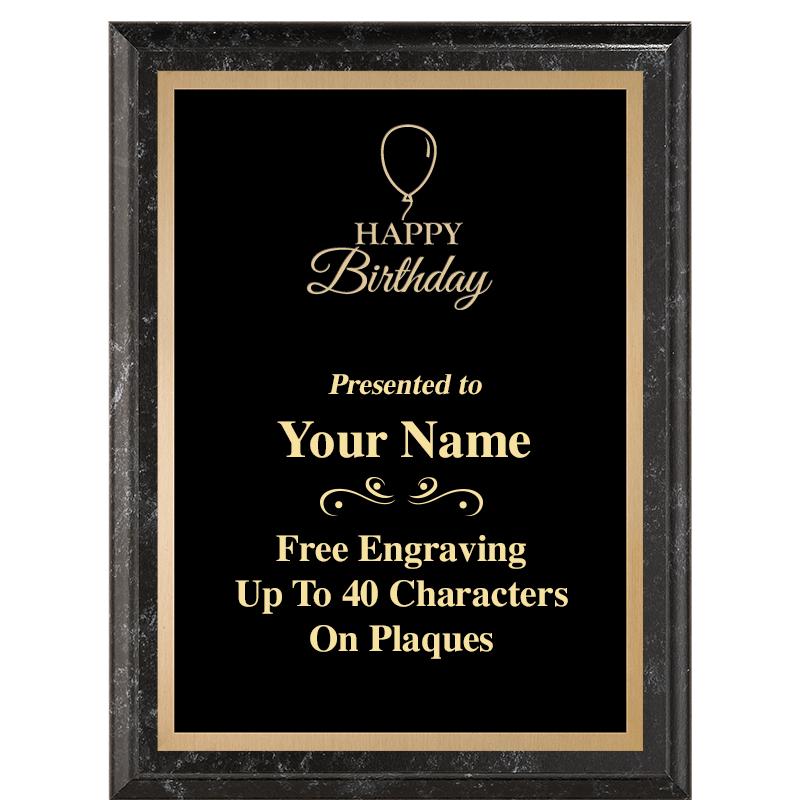 6X8 BLACK MARBLEIZED PLAQUE